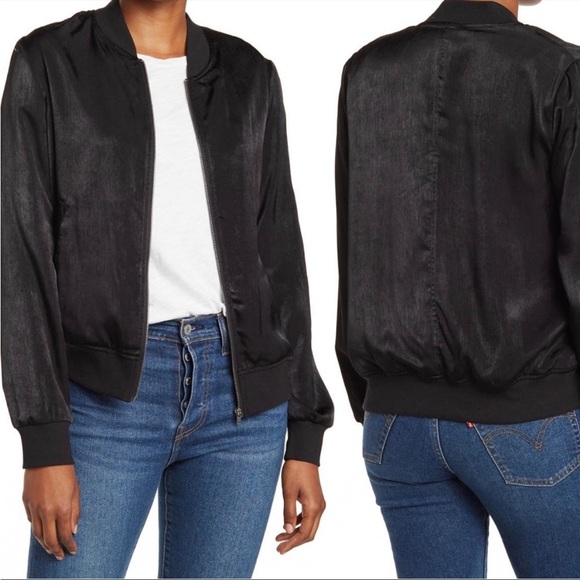 Melrose and Market Satin Bomber Jacket - Picture 2 of 7